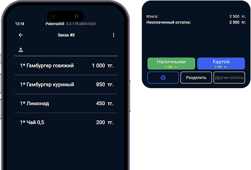 Разные способы оплаты в кассе Paloma365