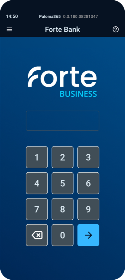Экран оплаты картой Forte на терминале ForteBank в кассе Paloma365